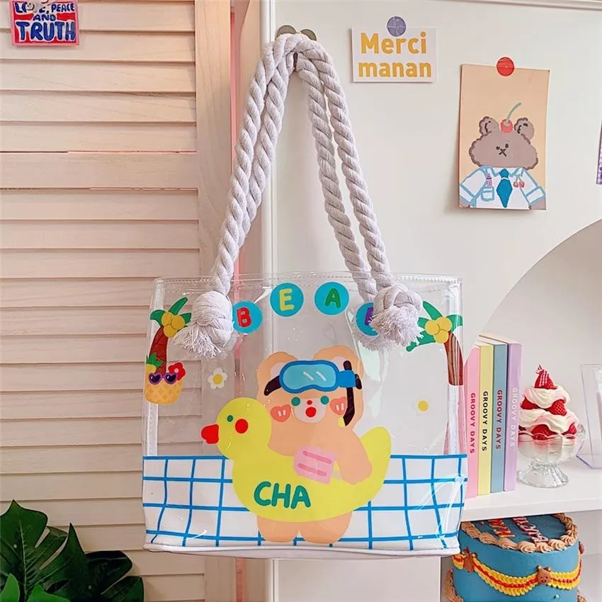 Transparent Kawaii Beach Bag