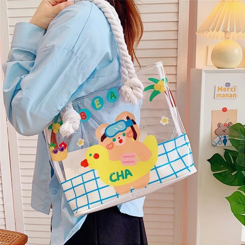 Transparent Kawaii Beach Bag