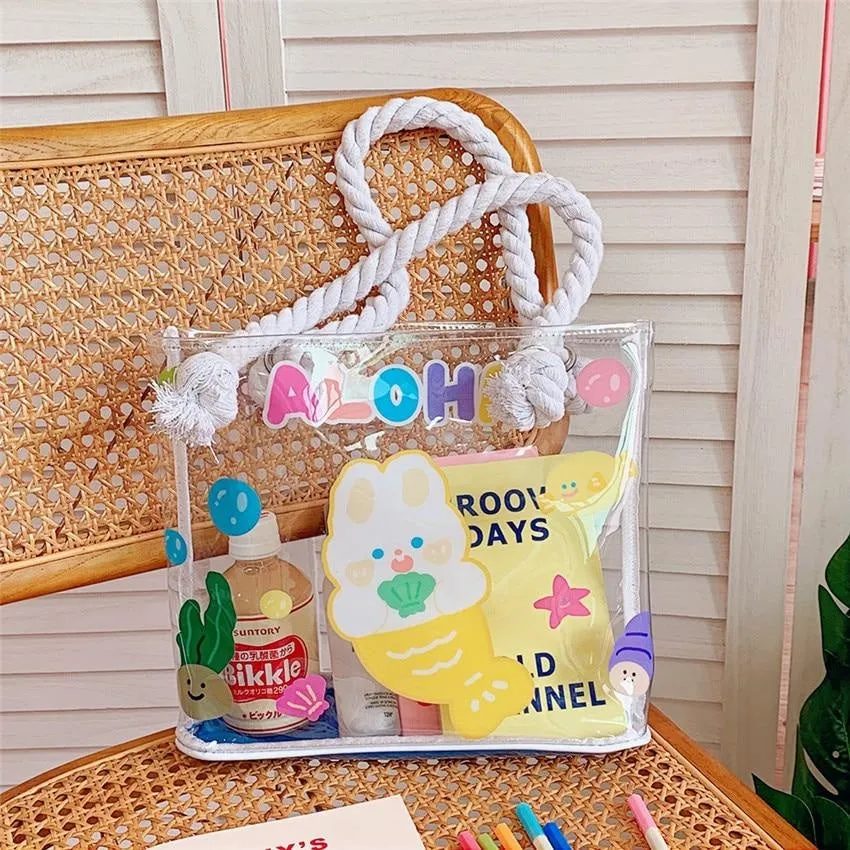 Transparent Kawaii Beach Bag