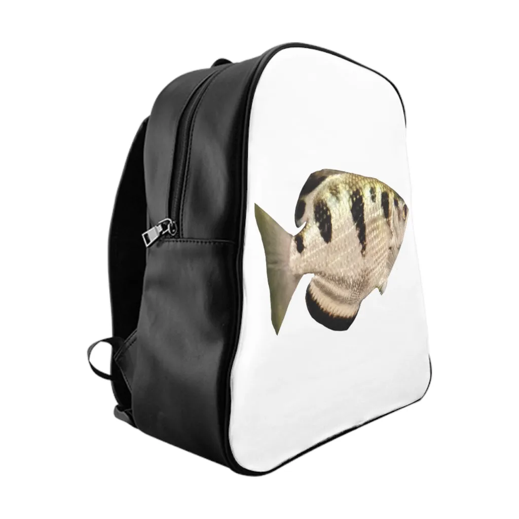 White and Black Fish School Backpack