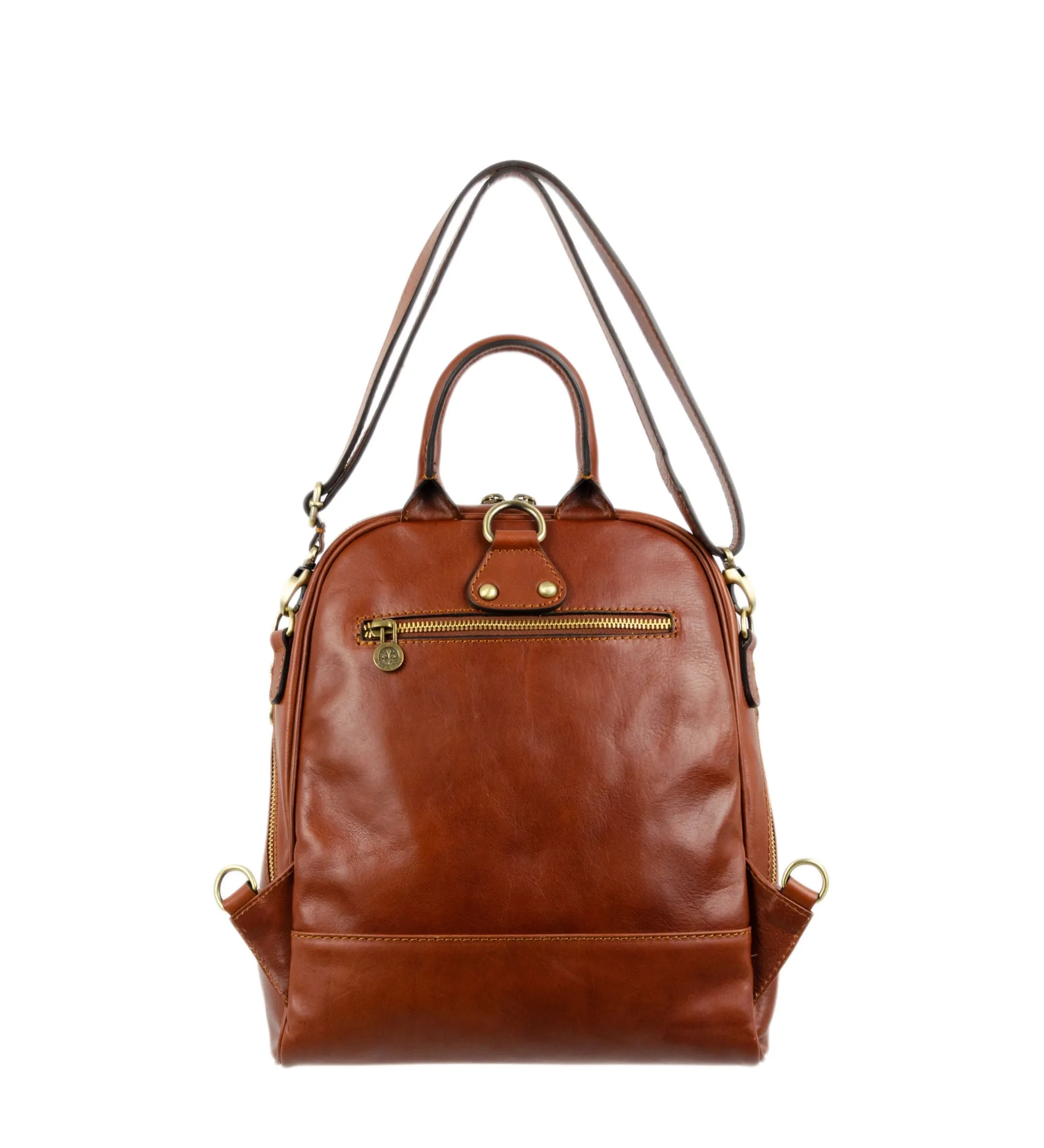 Womens Leather Backpack Convertible Bag - Regeneration