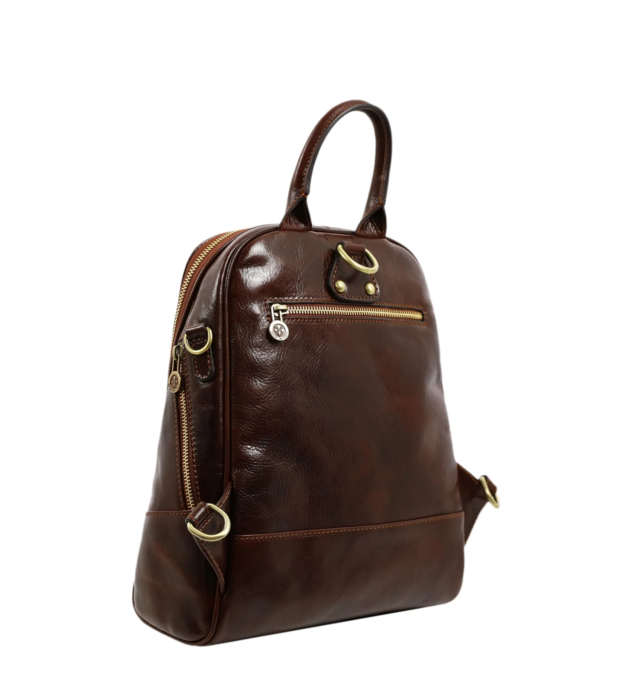 Womens Leather Backpack Convertible Bag - Regeneration