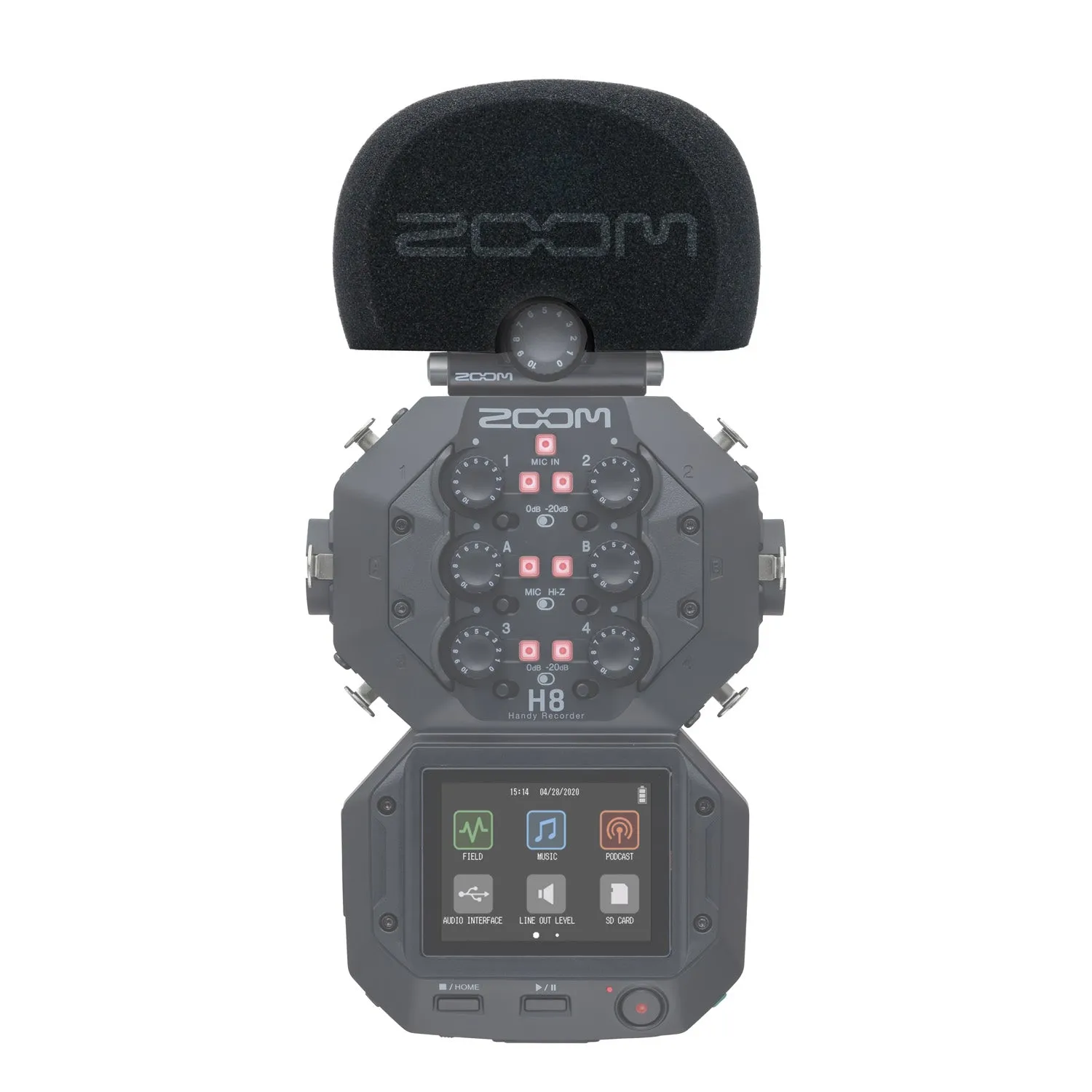 Zoom H8 8-Input / 12-Track Digital Audio Recorder   Zoom Foam Windscreen Kit